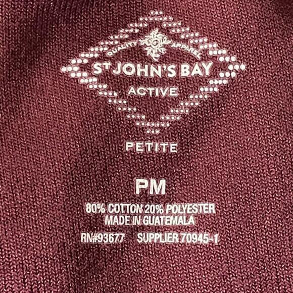 St. John’s Bay Wine Color Velour Pants Size Petite Medium - Picture 4 of 7